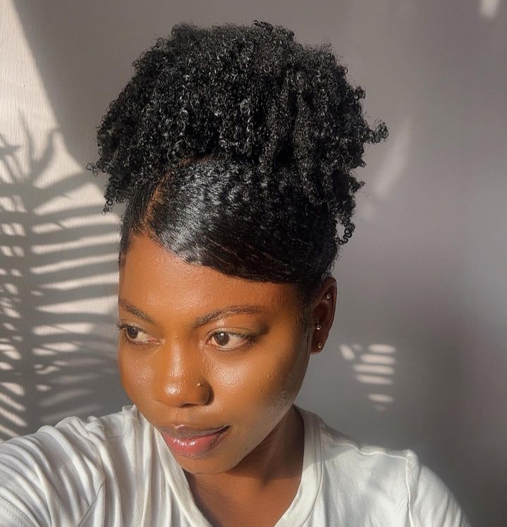 High puff on natural hair